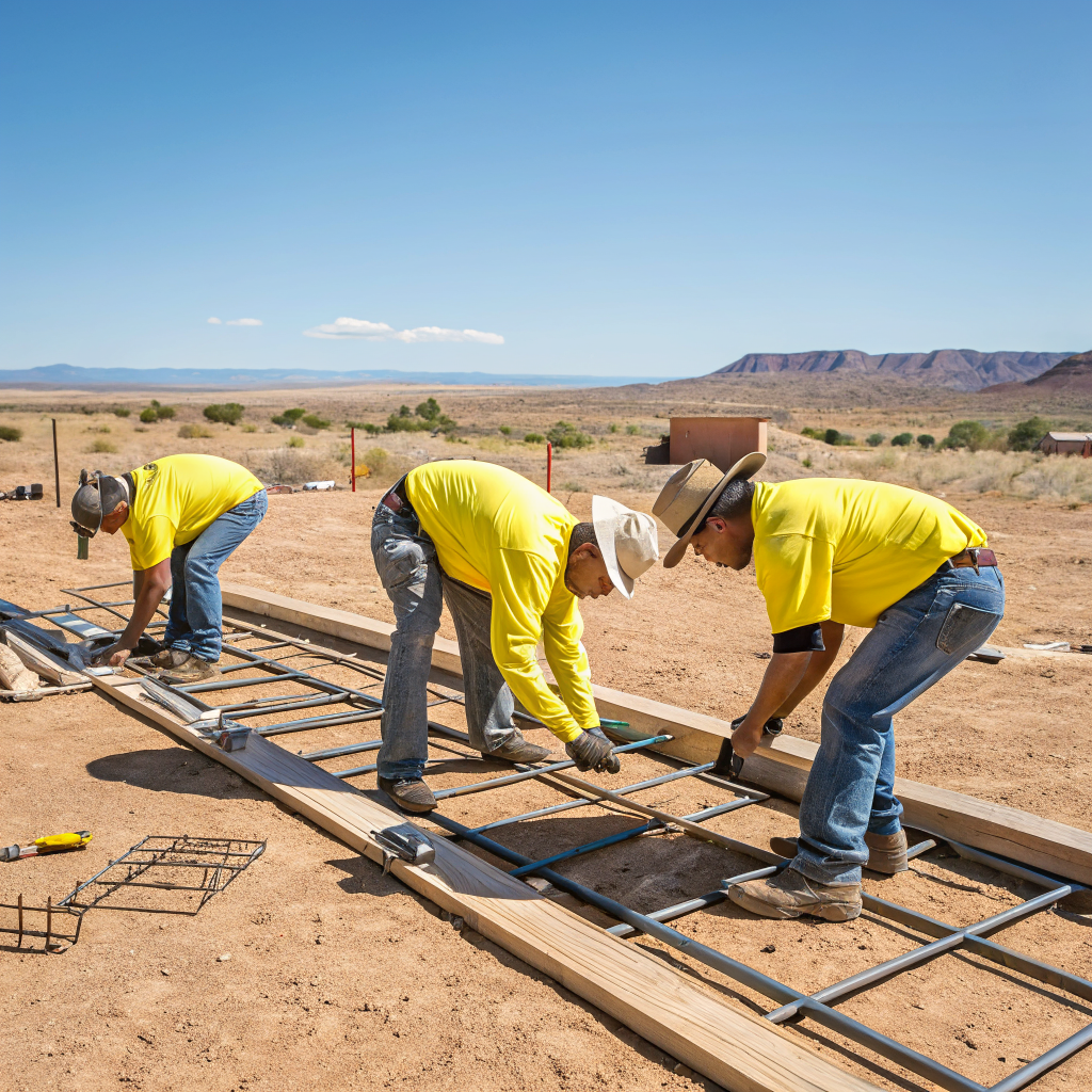 Carpenters working on wooden structural framing